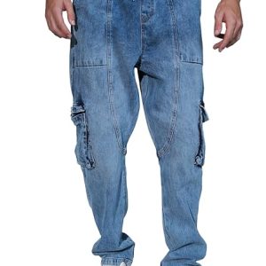 Hubberholme Men's Loose Fit Cargo Jogger Jeans
