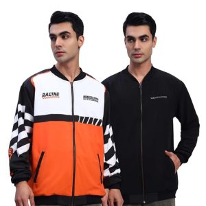 WANDERLOOMS Everyday Reversible Bomber Mens Jacket | Sun Protection Jacket for Men Stylish Latest Full Sleeves | Printed Zipper Reflective Jacket for Men's & Boy's